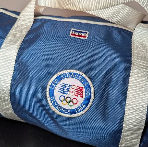 Vintage 1984 LA Olympics Levi Strauss Gym Duffel Bag Retro Travel Bag - Picture 10 of 13